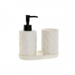 Комплект за Баня Home ESPRIT Бял ABS Dolomite 17,5 x 9,5 x 18 cm 3 Части - Produse pentru baie și WC