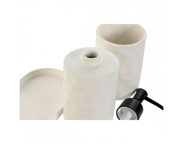 Комплект за Баня Home ESPRIT Бял ABS Dolomite 17,5 x 9,5 x 18 cm 3 Части