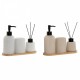 Комплект за Баня Home ESPRIT Бял Сметана Бамбук Dolomite 24 x 9 x 1 cm 4 Части (2 броя)