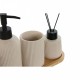 Комплект за Баня Home ESPRIT Бял Сметана Бамбук Dolomite 24 x 9 x 1 cm 4 Части (2 броя)