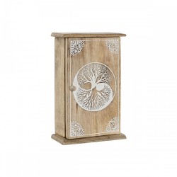 Шкаф за ключове Home ESPRIT Бял Естествен 18 x 7,5 x 28 cm - Home esprit