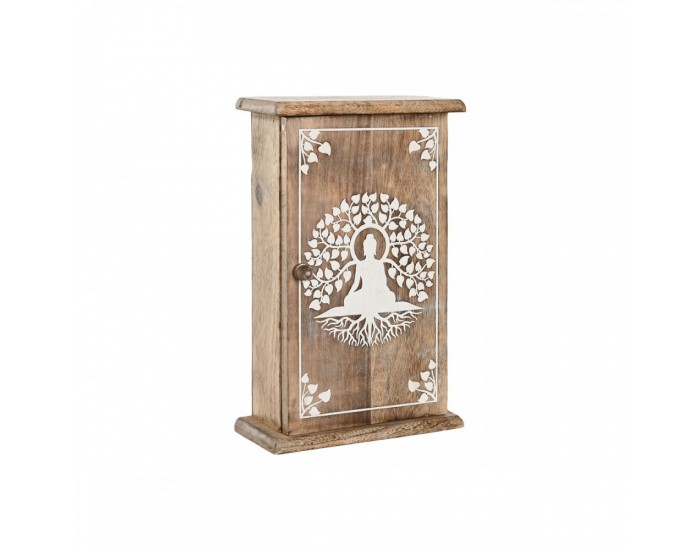 Шкаф за ключове Home ESPRIT Бял Естествен 18 x 7,5 x 28 cm