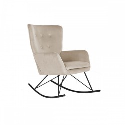 Люлеещ се стол Home ESPRIT Черен Бежов полиестер Метал 68 x 90 x 92 cm - Home esprit