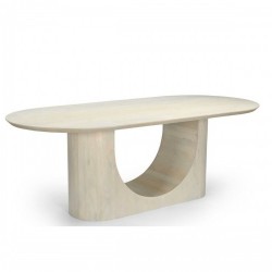Трапезна маса Home ESPRIT Бял Дърво манго 220 x 100 x 76 cm - Seturi mese și scaune