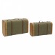Комплект сандъци Home ESPRIT Зелен Дървен Пластно Тропически 60 x 24 x 38 cm