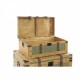 Комплект сандъци Home ESPRIT Зелен Дървен Пластно Тропически 81 x 50 x 45 cm (3 броя)