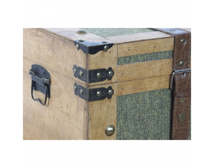 Комплект сандъци Home ESPRIT Зелен Дървен Пластно Тропически 81 x 50 x 45 cm (3 броя)