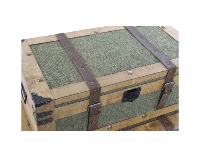 Комплект сандъци Home ESPRIT Зелен Дървен Пластно Тропически 81 x 50 x 45 cm (3 броя)