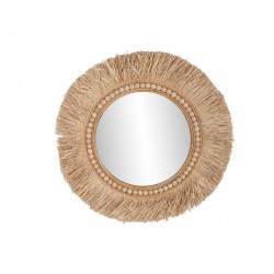 Стенно огледало Home ESPRIT Естествен Тропически 80 x 4 x 80 cm - Home esprit