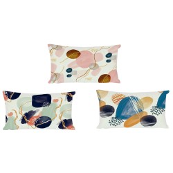 Възглавница DKD Home Decor Абстрактен Син Розов Памук лен Бял Многоцветен (3 pcs) (50 x 30 x 12 cm) - Perne