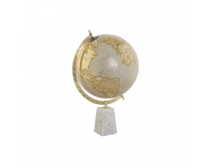 Глобус Home ESPRIT Бял Златен Vintage 27 x 25 x 40 cm