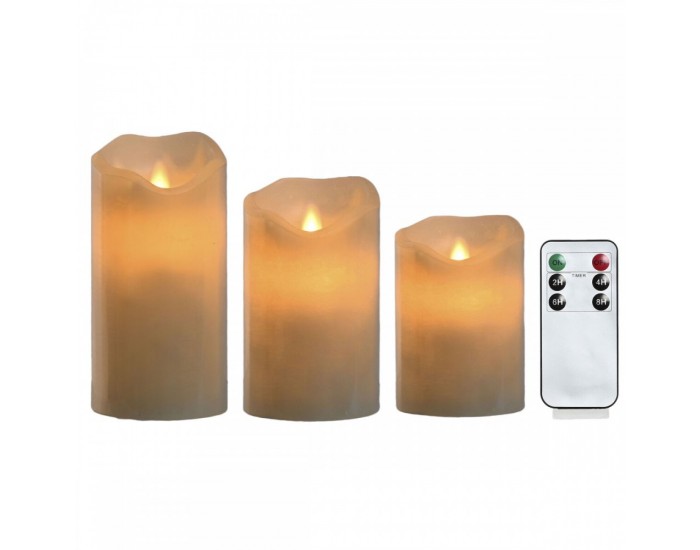 LED Свещ Home ESPRIT Бежов 25 x 10 x 20 cm