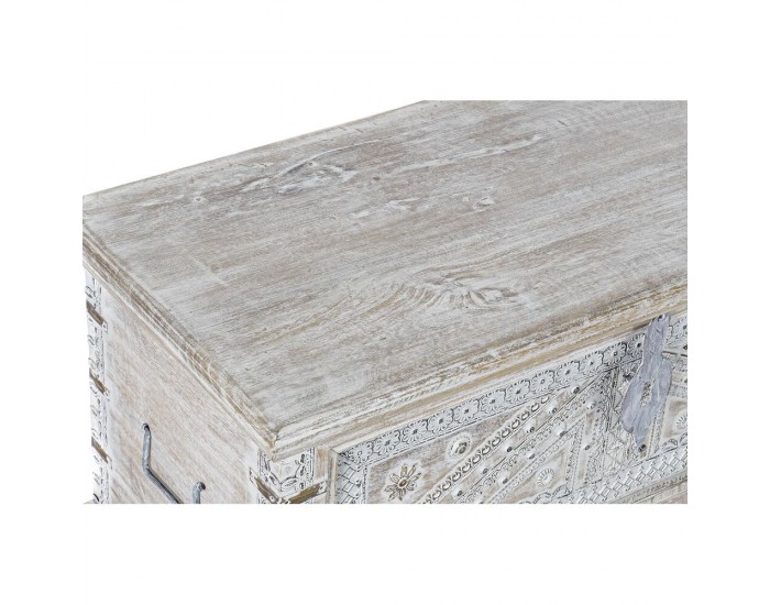 Ракла DKD Home Decor Бял Месинг Дърво манго (88 x 40 x 45 cm)