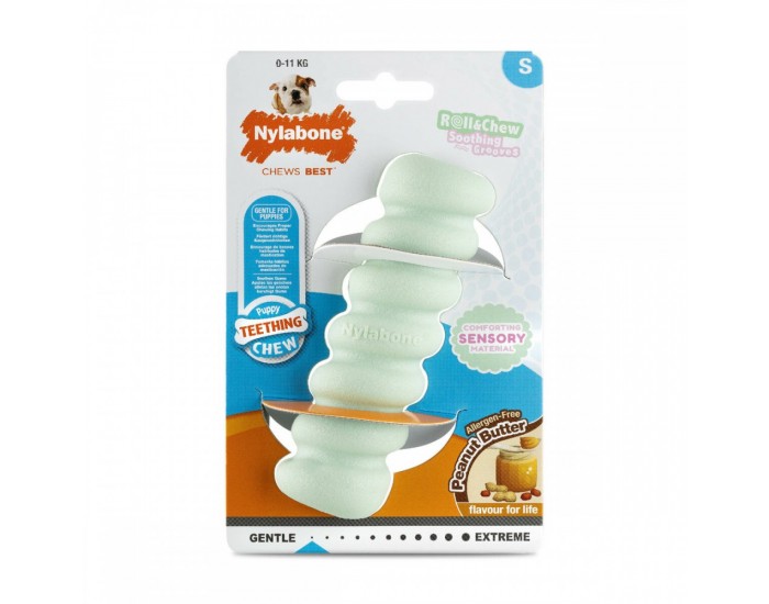 Гризалка за кучета Nylabone SENSORY TACTILE STICK Зелен Фъстъчено масло Bacon S