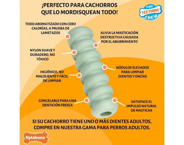 Гризалка за кучета Nylabone SENSORY TACTILE STICK Зелен Фъстъчено масло Bacon S