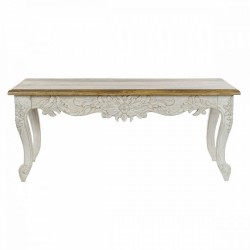 Трапезна маса DKD Home Decor Завършек със състаряващо покритие Бял Многоцветен Естествен Дървен Дърво манго 120 x 61 x 49 cm - Seturi mese și scaune