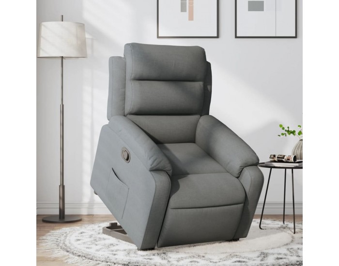 Sonata Fotoliu rabatabil cu ridicare pe verticală, gri închis, textil
