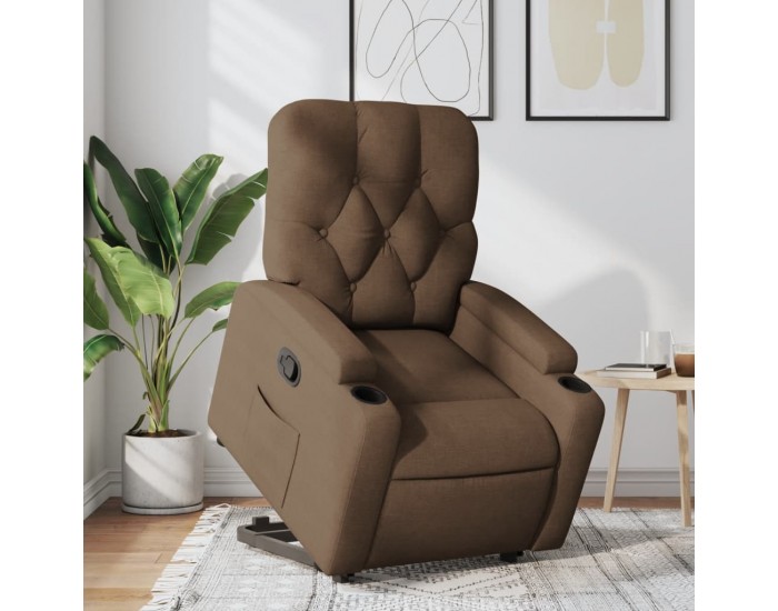 Sonata Fotoliu rabatabil cu ridicare pe verticală, maro, textil