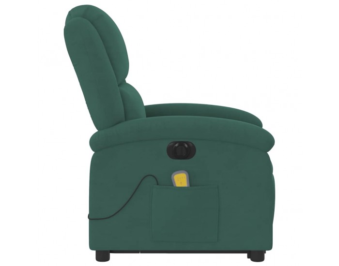 Sonata H Електрически изправящ масажен реклайнер стол тъмнозелен кадифе
