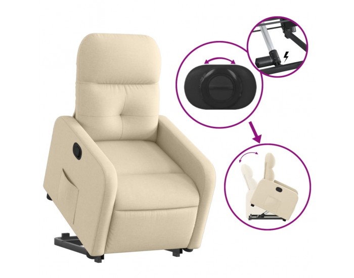 Sonata H Изправящ реклайнер стол, кремав, текстил