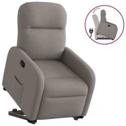 Sonata Fotoliu rabatabil cu ridicare pe verticală, gri taupe, textil