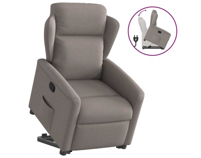 Sonata Fotoliu rabatabil cu ridicare pe verticală, gri taupe, textil