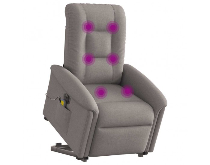 Sonata H Електрически изправящ масажен реклайнер стол таупе текстил