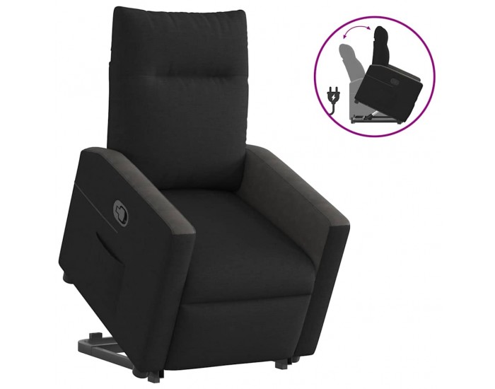 Sonata Fotoliu rabatabil cu ridicare pe verticală, negru, textil