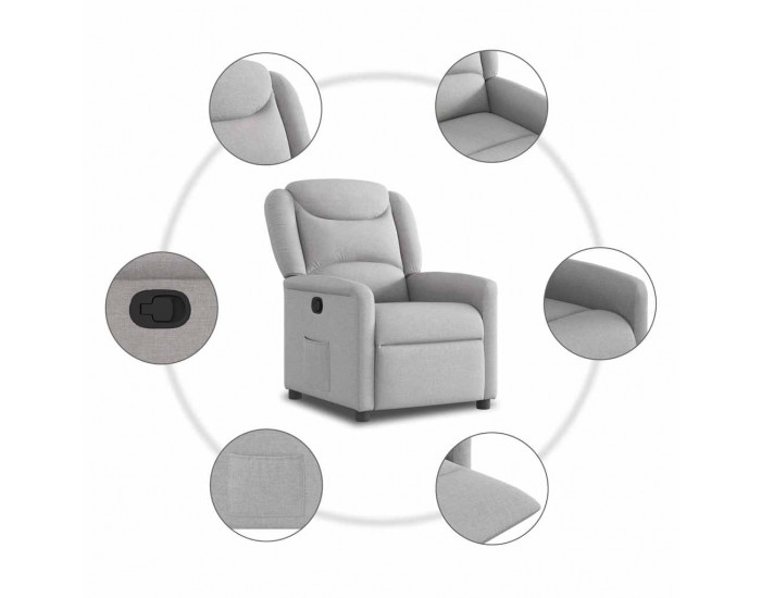 Sonata H Recliner Chair Cloud Grey Fabric