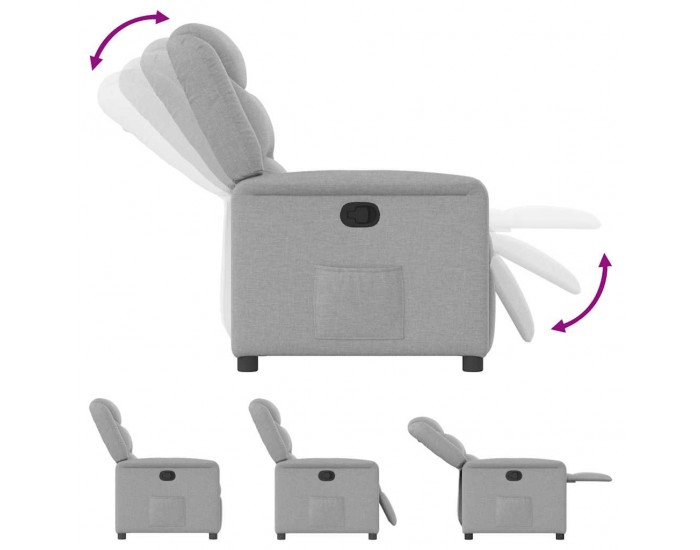 Sonata H Recliner Chair Cloud Grey Fabric