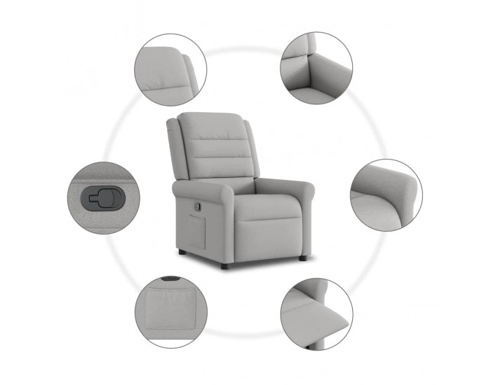 Sonata H Recliner Chair Cloud Grey Fabric