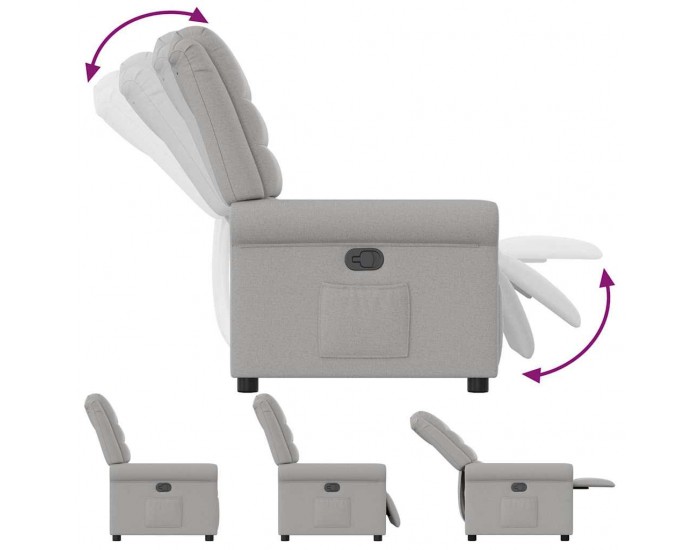 Sonata H Recliner Chair Cloud Grey Fabric