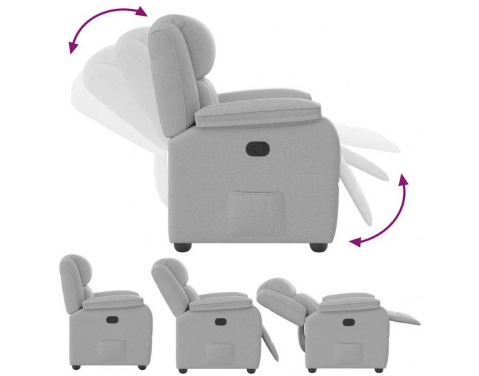 Sonata H Recliner Chair Cloud Grey Fabric
