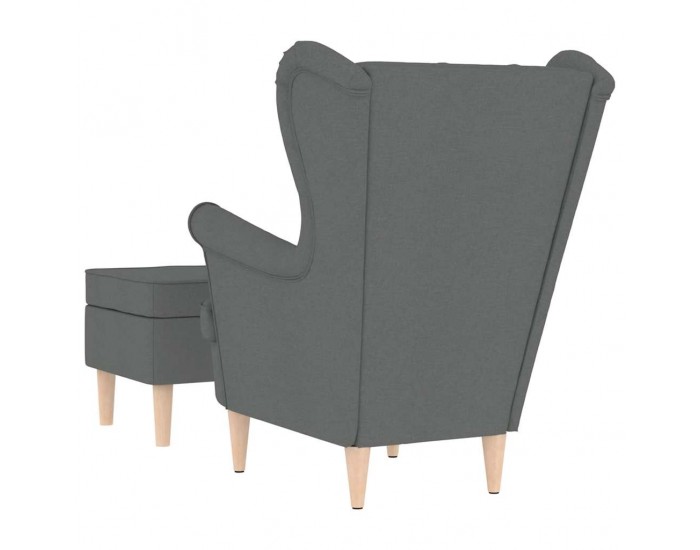 Sonata H Фотьойл с табуретка за крака, тъмносив, текстил