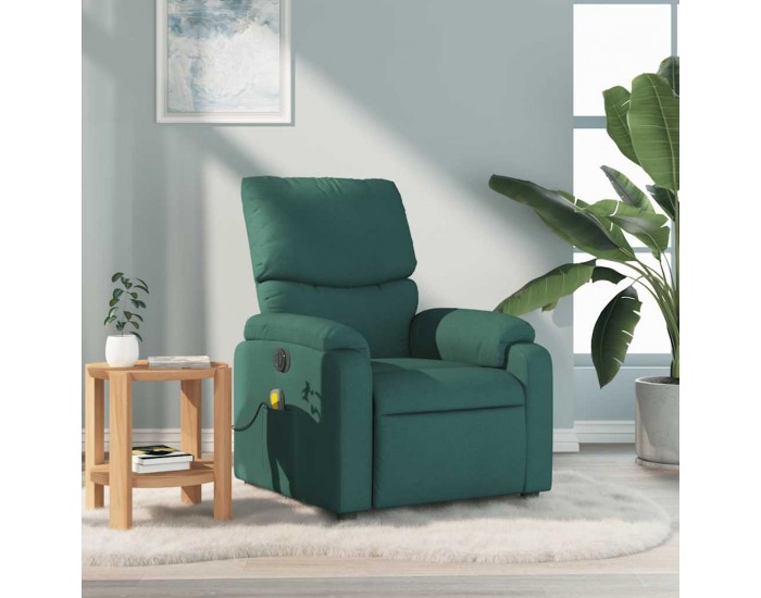 Sonata Fotoliu de masaj rabatabil, verde închis, material textil