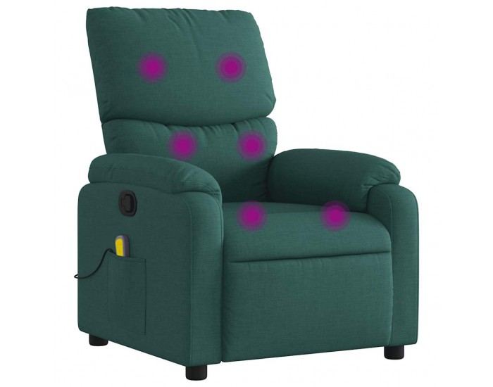Sonata Fotoliu de masaj rabatabil, verde închis, material textil