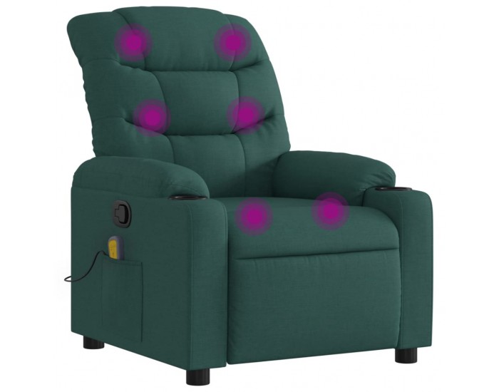 Sonata Fotoliu de masaj rabatabil, verde închis, material textil