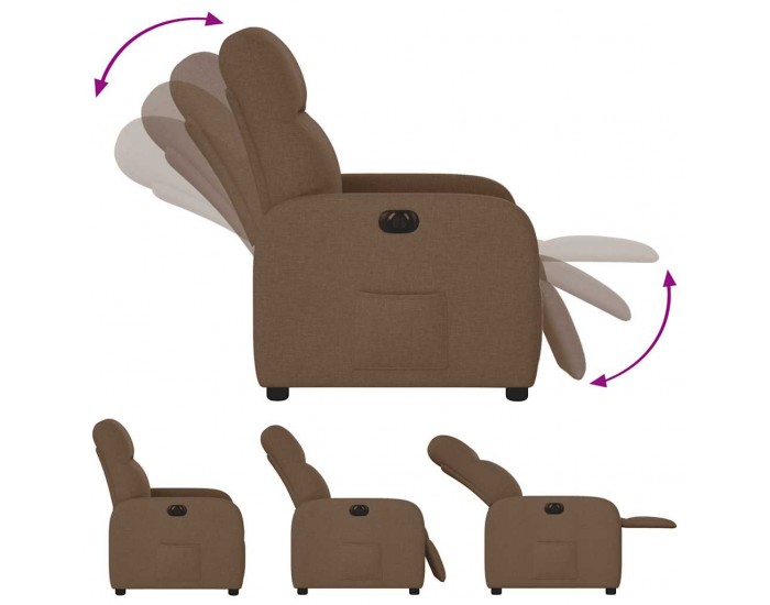 Sonata H Електрически наклоняем стол, кафяв, текстил