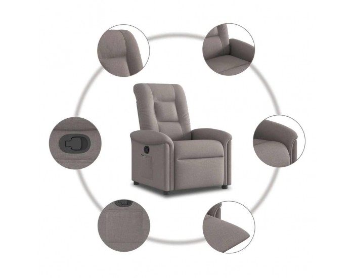Sonata Fotoliu rabatabil, gri taupe, material textil