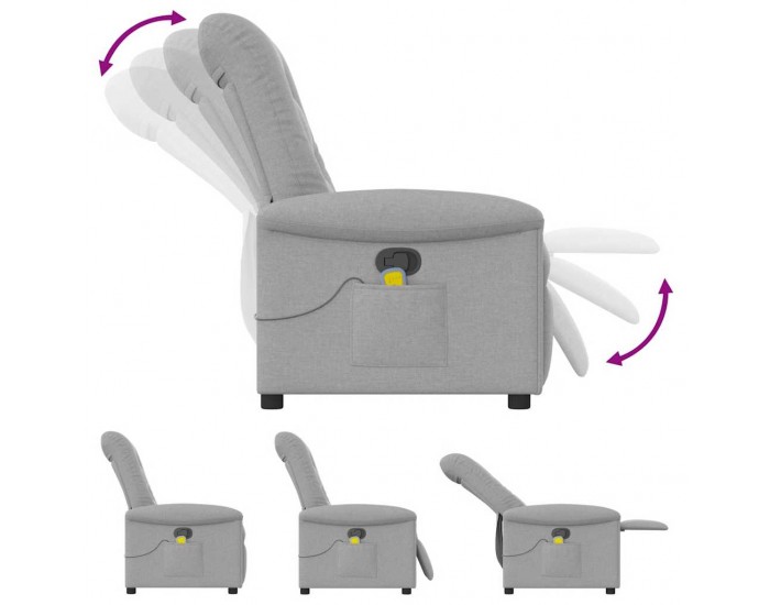 Sonata H Масажен стол за лежанка Cloud Grey Fabric