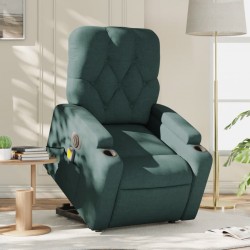 Sonata H Електрически изправящ масажен реклайнер стол тъмнозелен текстил - Mobilier tapițat