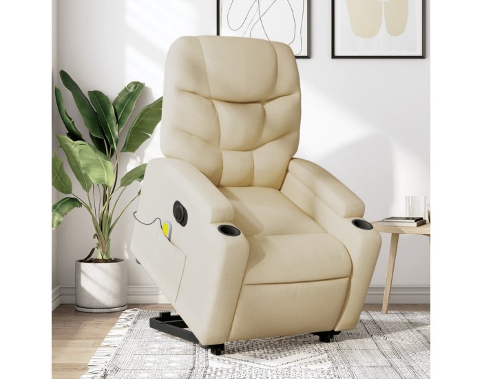 Sonata H Електрически изправящ масажен реклайнер стол кремав текстил