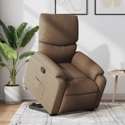 Sonata Fotoliu rabatabil cu ridicare pe verticală, maro, textil