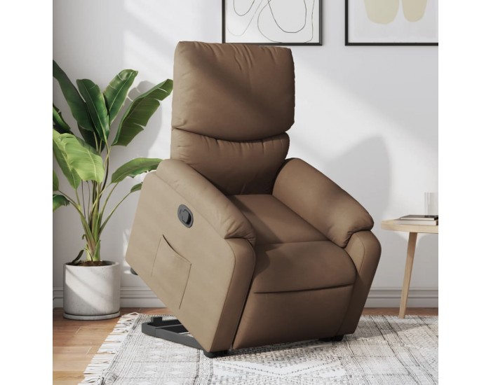 Sonata Fotoliu rabatabil cu ridicare pe verticală, maro, textil