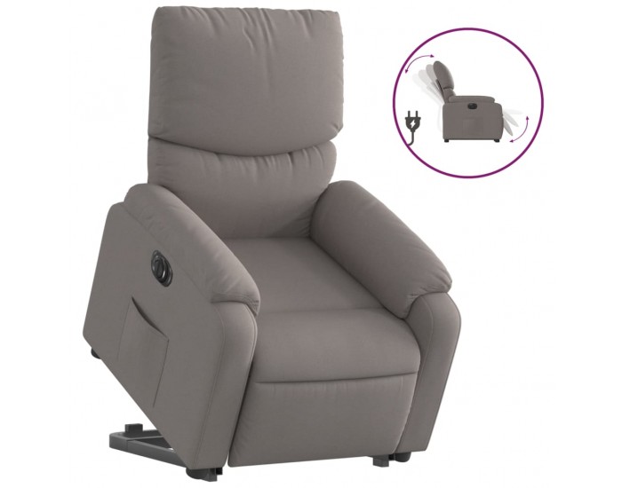 Sonata Fotoliu electric rabatabil cu ridicare, gri taupe, textil