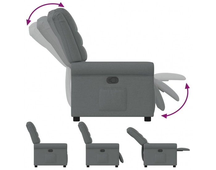 Sonata H Електрически наклоняем стол, тъмносив, текстил