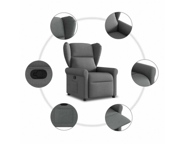Sonata Fotoliu rabatabil, gri închis, material textil