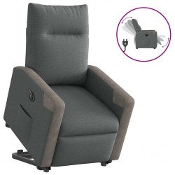 Sonata Fotoliu electric rabatabil cu ridicare, gri închis, textil