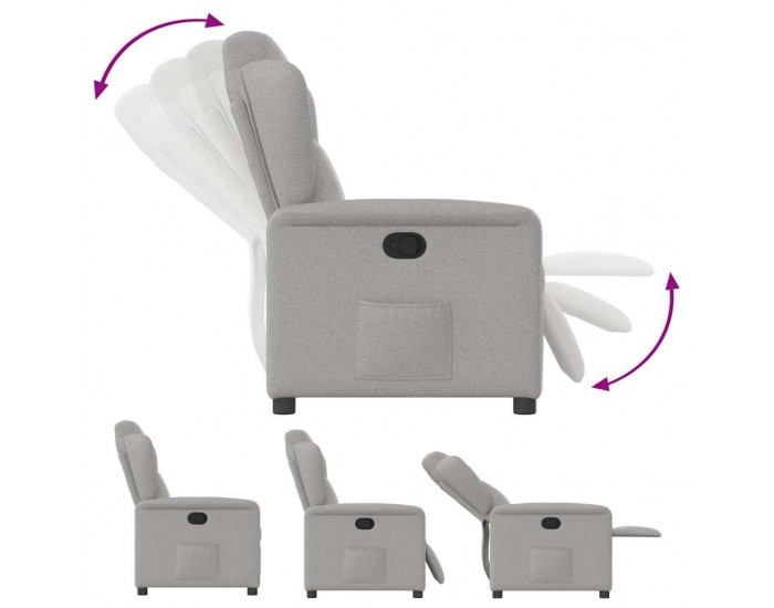 Sonata H Recliner Chair Cloud Grey Fabric