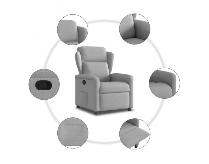 Sonata H Recliner Chair Cloud Grey Fabric